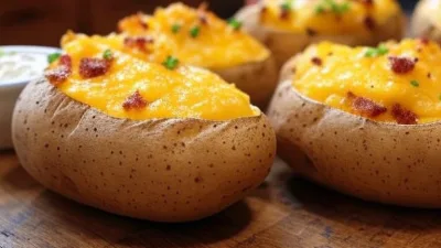 Pommes de terre au four avec fromage et bacon