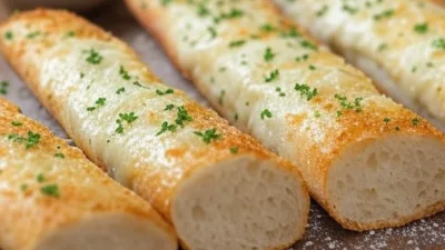 Palitos de pão com queijo e alho