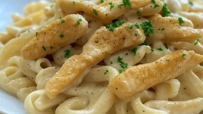 Recette Facile de Pâtes au Poulet Alfredo Maison