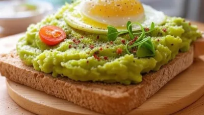 Toast à l'Avocat Sain avec Œuf Poché