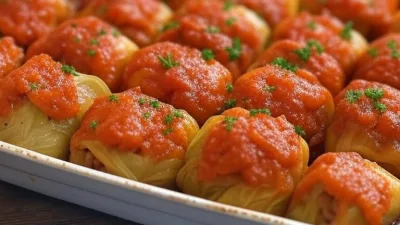 Receita Tradicional de Rolos de Repolho Recheados