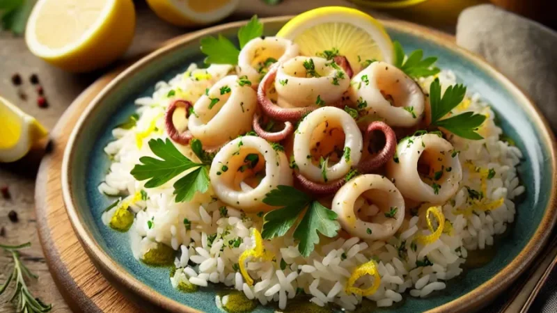 Calamars au riz et au citron