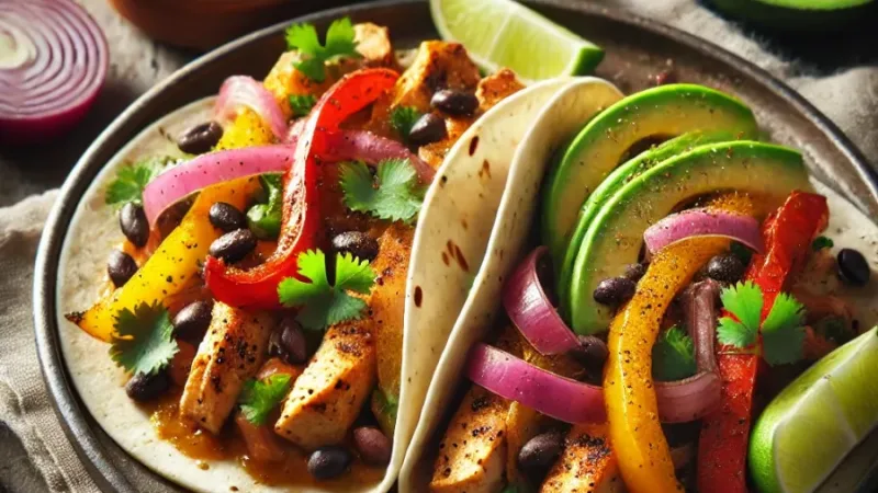 Piščančji fajitas s črnim fižolom