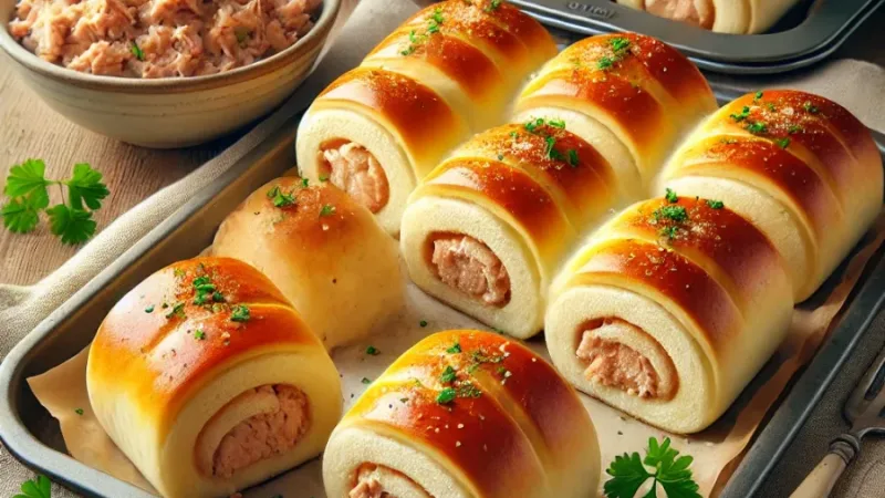 Rouleaux moelleux à la crème sure et au thon