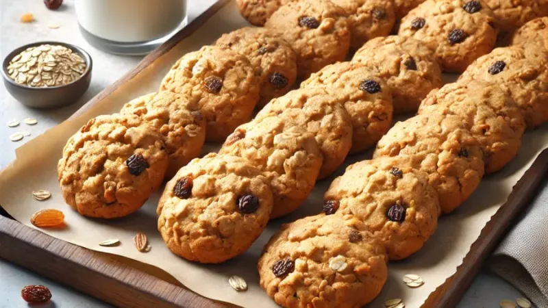 Biscuits à l'avoine et aux raisins secs, moelleux et fondants