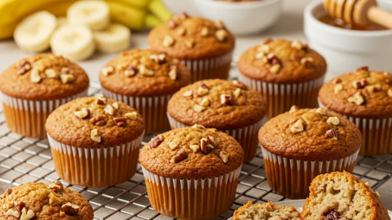 Muffins Sains à la Banane et aux Noix