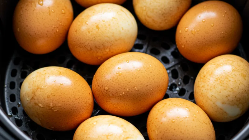 Huevos duros en la Freidora de aire