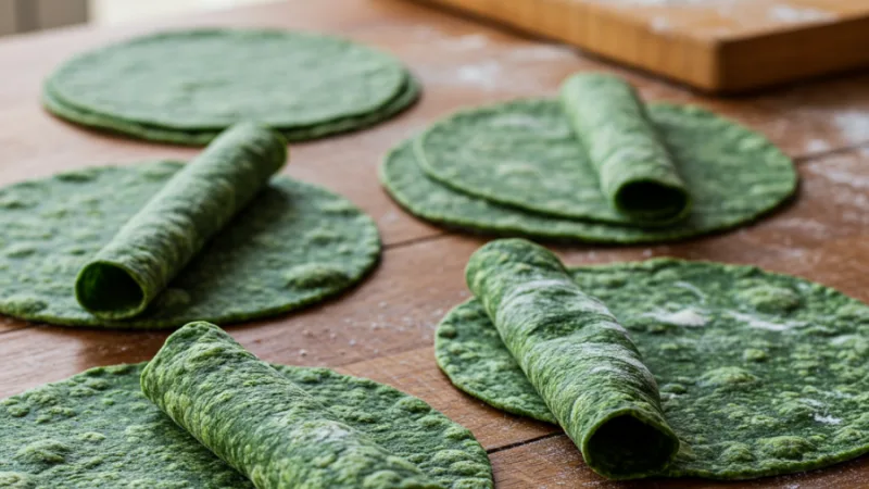 Homemade Spinach Tortillas