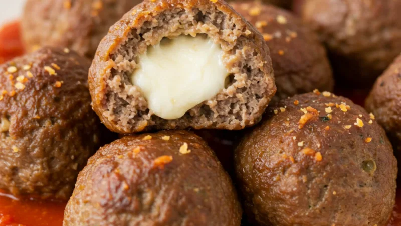 Keto Cheese Stuffed Meatballs Recipe