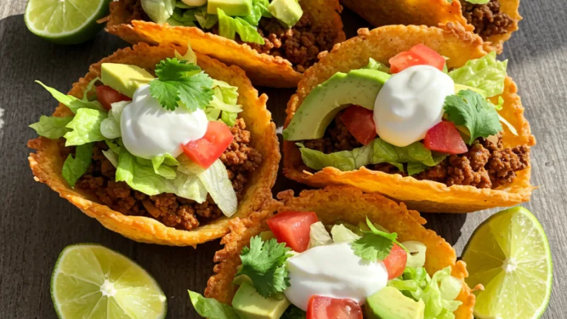 Low-Carb Keto Tacos with Cheese Shells