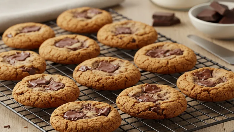 Receita de cookies grossos com gotas de chocolate