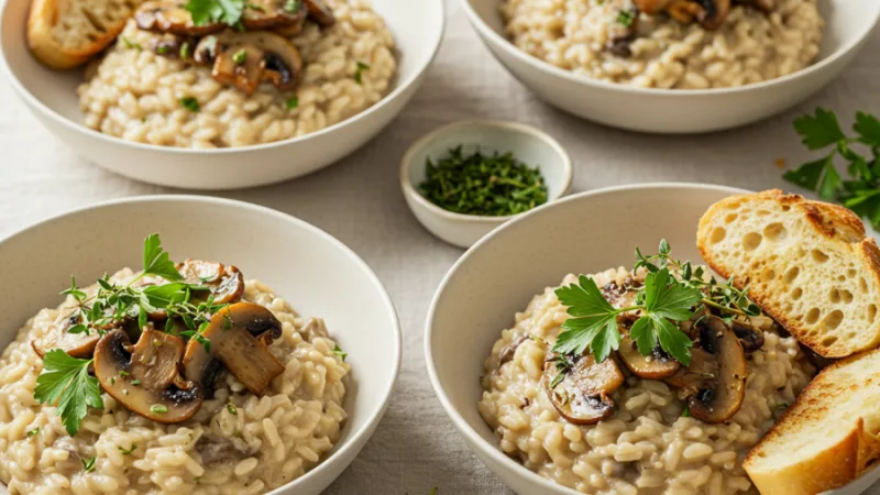 Veganský houbový rizoto recept