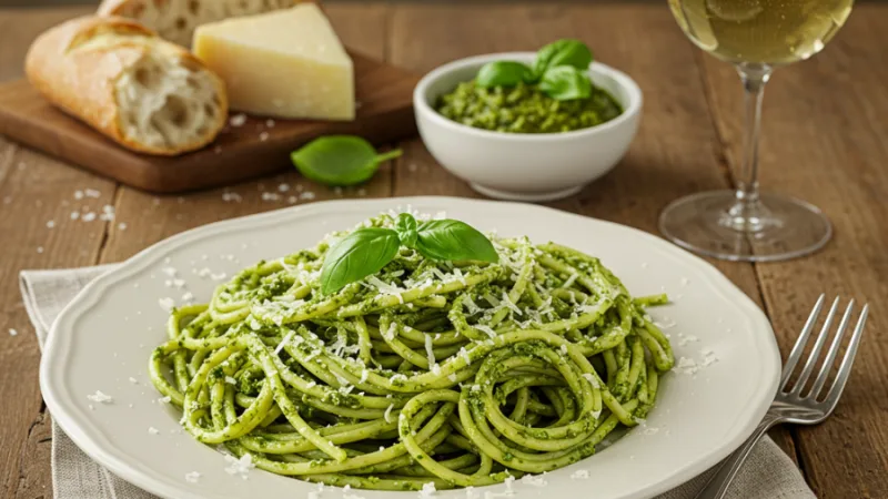 Traditional Italian Pesto Pasta