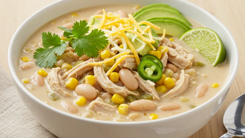Chili blanc crémeux au poulet