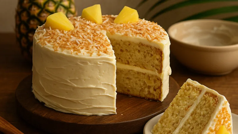 Recette de gâteau à l'ananas et à la noix de coco