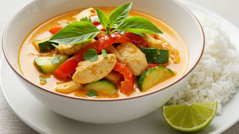 Curry rosso tailandese con pollo