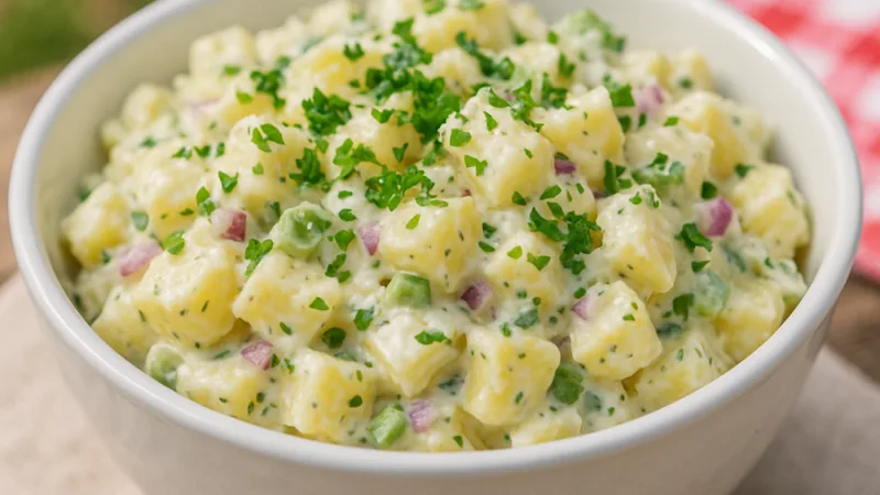 Salade froide de pommes de terre parfaite pour BBQs