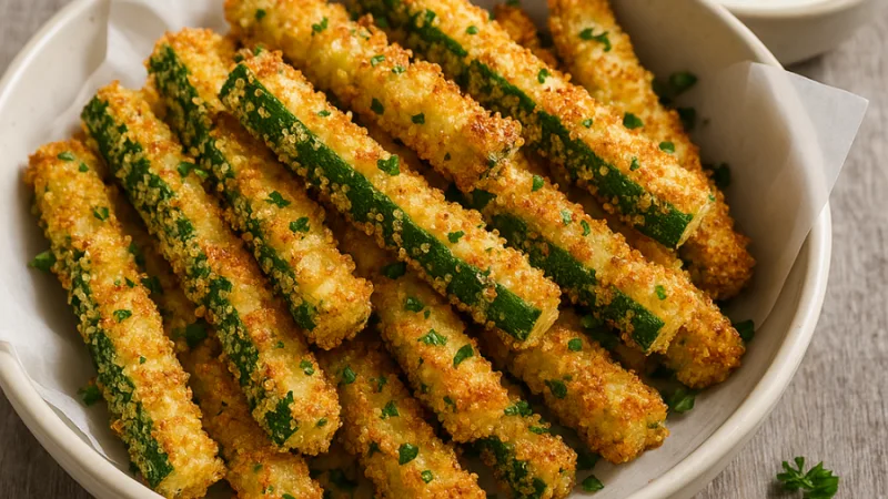 Frites de courgettes croustillantes au four