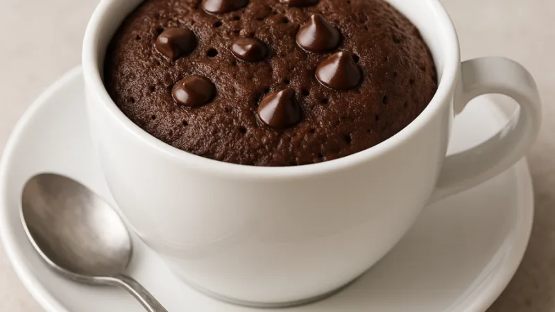 Gâteau au Chocolat en Tasse Prêt en 5 Minutes