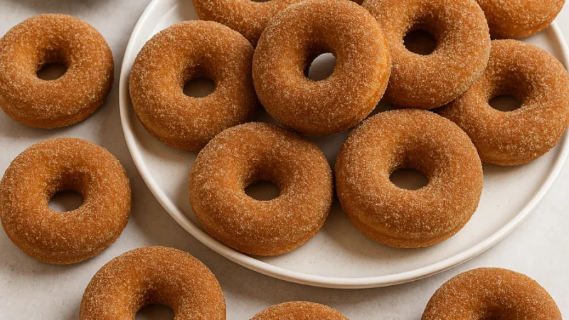 Gebackene Apfel-Cidre-Donuts mit Zimtzucker
