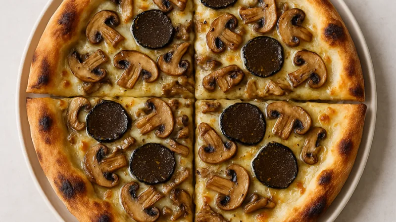 Pizza med svart trøffel