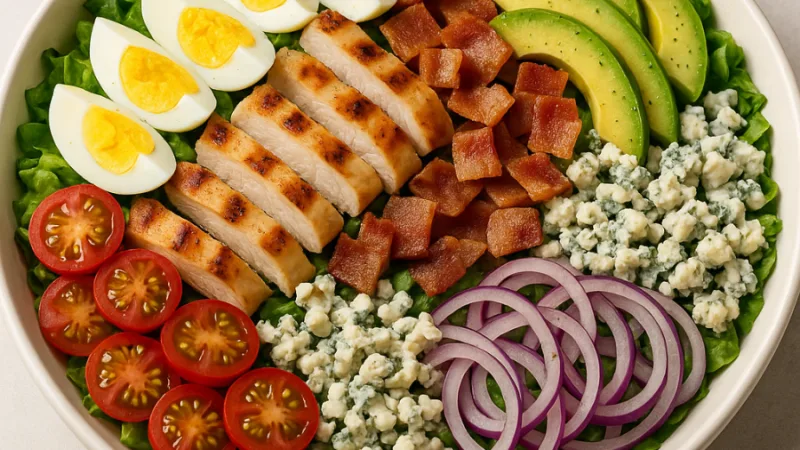 Klasična Cobb solata s piščancem in avokadom
