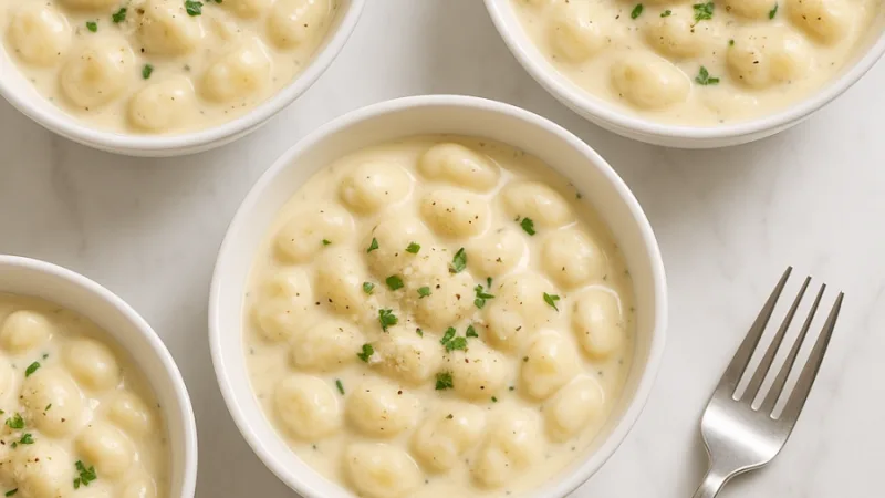Kremet gnocchi med hvitløk og parmesan