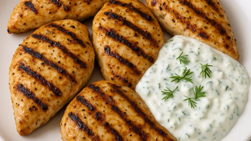 Mediterraan Gegrilde Kip met Tzatzikisaus