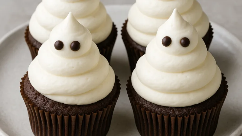 Schnelle Geister‑Cupcakes für Halloween