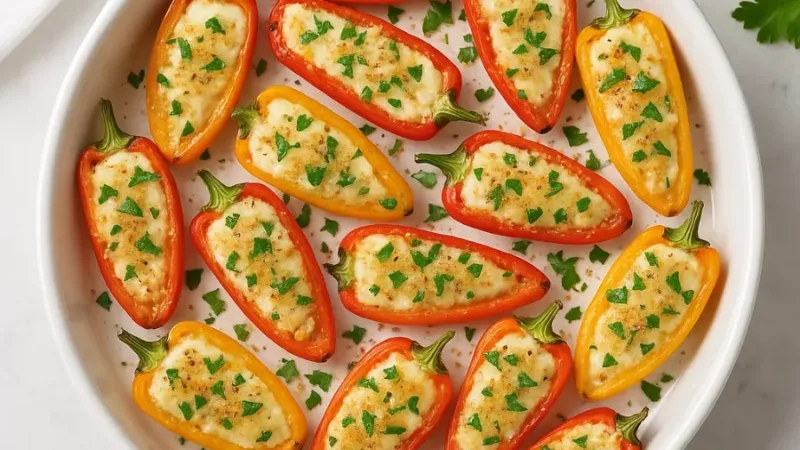 Mini poivrons farcis à la feta (friteuse à air)