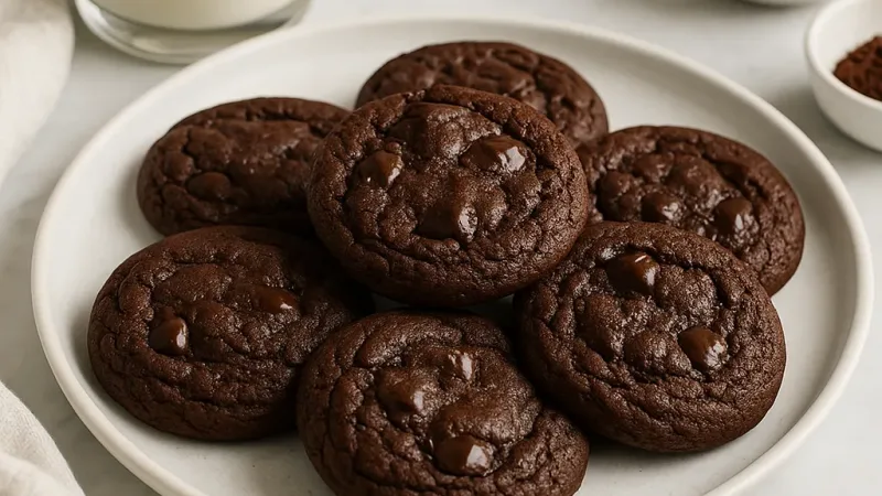 Schoko-Cookies mit dunkler Schokolade – einfaches Rezept