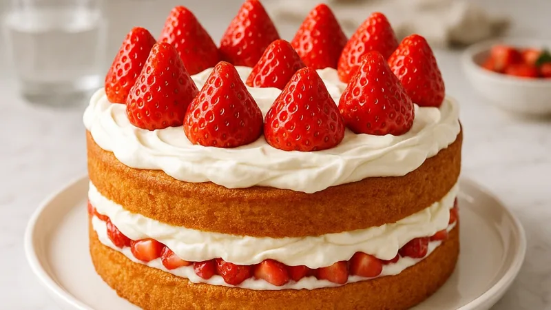 Jordbærkake saftig med krem – enkel sommerfavoritt