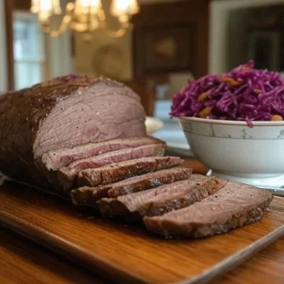 Receita de Sauerbraten Alemão Tradicional com Repolho Roxo