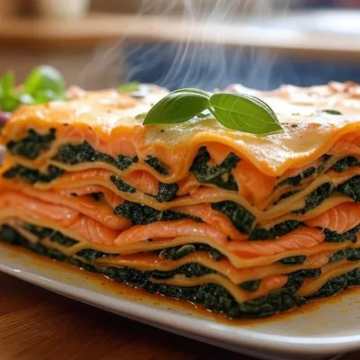 Lasagnes saines au saumon et épinards