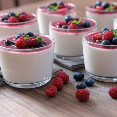 Panna Cotta Classique avec Coulis de Fruits Rouges