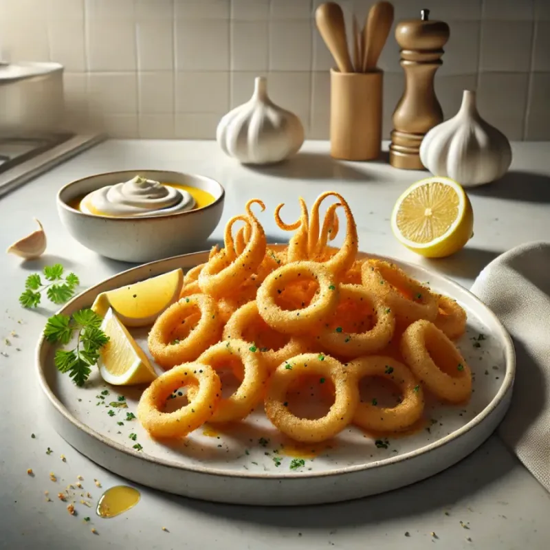 Calamars frits croustillants avec sauce