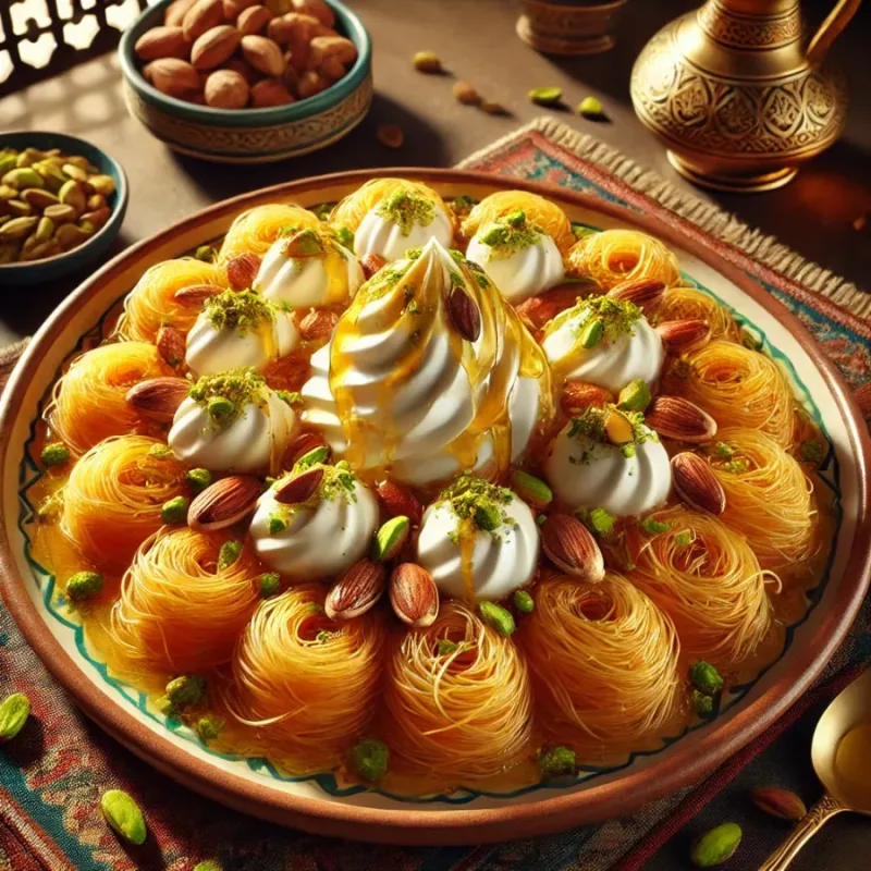 Dessert simple de Dubaï avec des nouilles kadaif