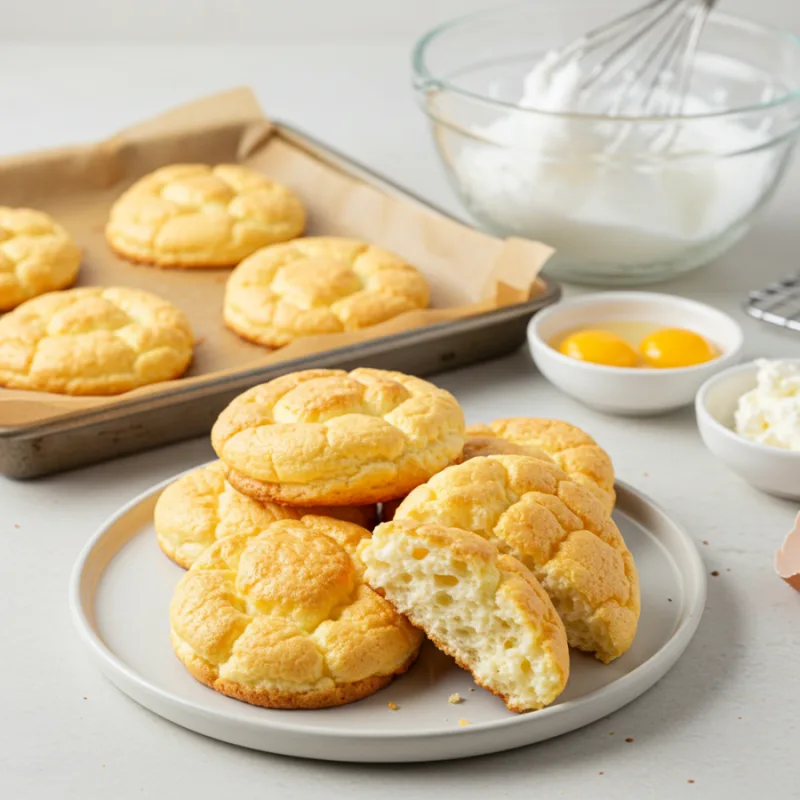 Receita fácil de pão nuvem keto