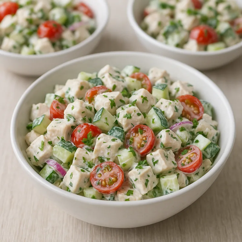 Salade de Poulet Protéinée au Yaourt Grec