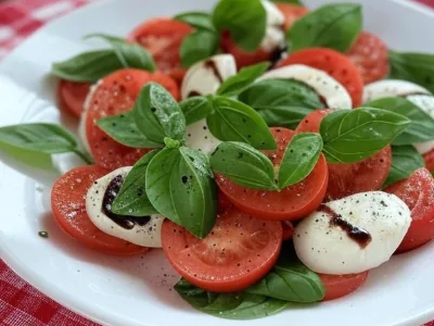 Ensalada Caprese clásica con glaseado balsámico