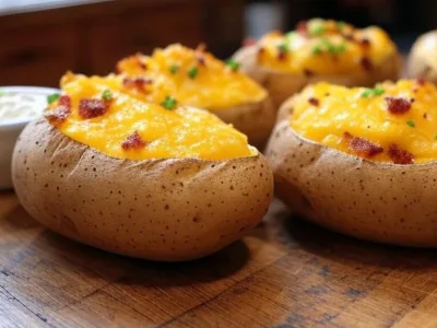 Pommes de terre au four avec fromage et bacon