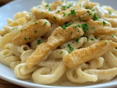 Recette Facile de Pâtes au Poulet Alfredo Maison
