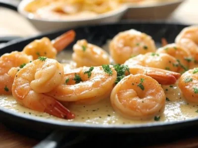 Garlic Butter Shrimp with Cream Sauce