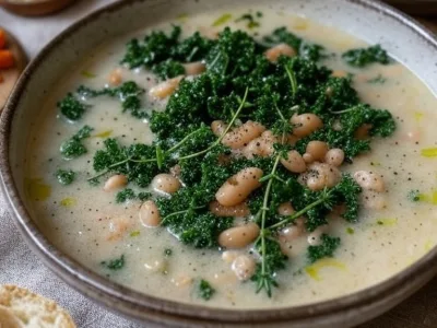Grünkohl und weiße Bohnensuppe