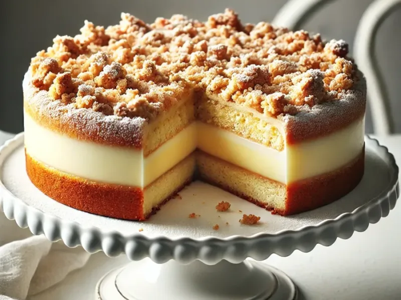 German Streusel Cake with Pudding