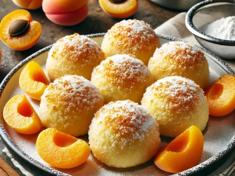 Marillenknödel aus Kartoffelteig