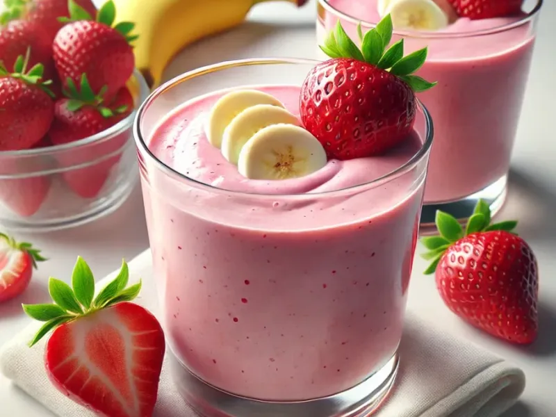 Einfaches Erdbeer-Bananen-Smoothie-Rezept