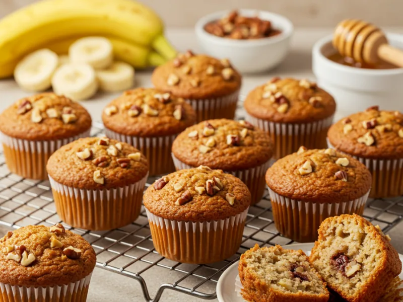 Muffins Sains à la Banane et aux Noix