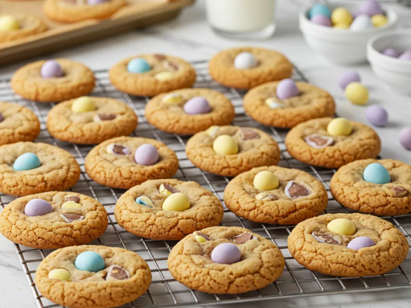 Receta de galletas con mini huevos de chocolate