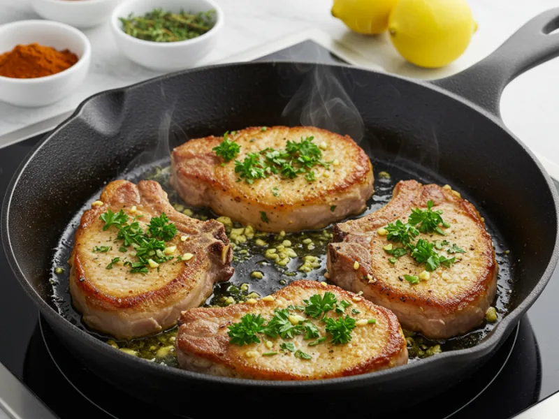 Meilleure Recette de Côtelettes de Porc Juteuses à la Poêle